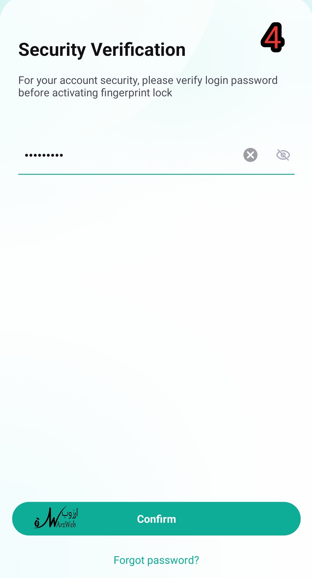 how set fingerprint lock in coinex app s4