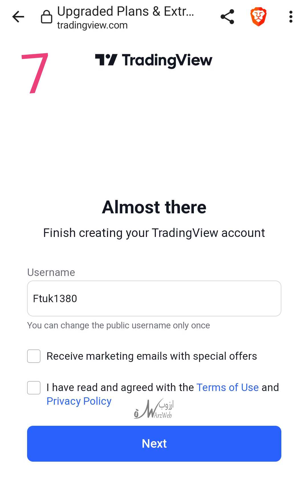 how register in tradingview 7